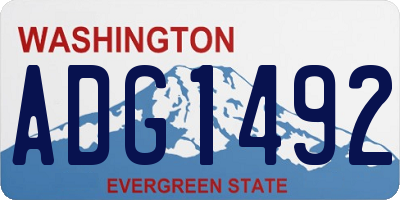 WA license plate ADG1492