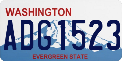 WA license plate ADG1523