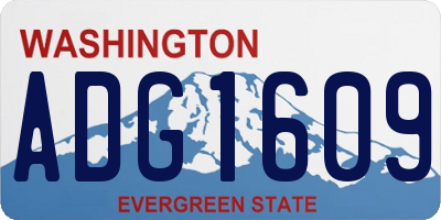 WA license plate ADG1609