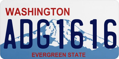 WA license plate ADG1616