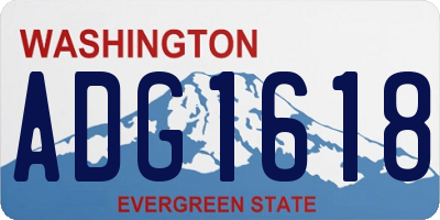 WA license plate ADG1618