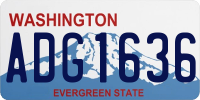 WA license plate ADG1636