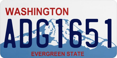 WA license plate ADG1651