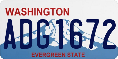 WA license plate ADG1672