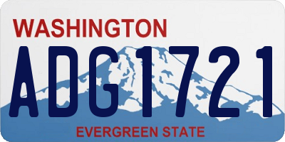 WA license plate ADG1721