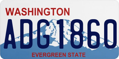 WA license plate ADG1860
