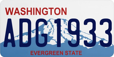 WA license plate ADG1933