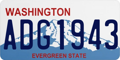 WA license plate ADG1943