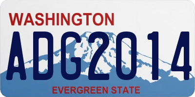 WA license plate ADG2014