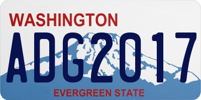 WA license plate ADG2017