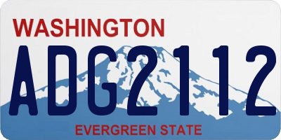 WA license plate ADG2112