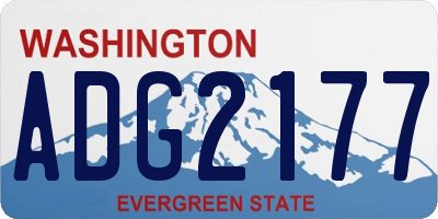 WA license plate ADG2177