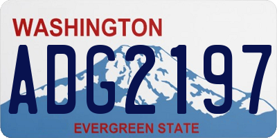 WA license plate ADG2197