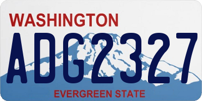 WA license plate ADG2327