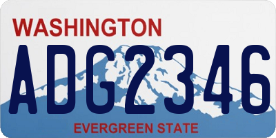 WA license plate ADG2346