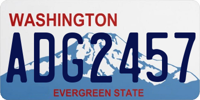 WA license plate ADG2457