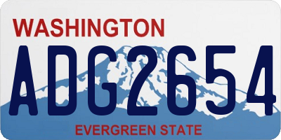 WA license plate ADG2654