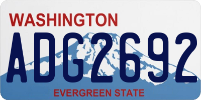 WA license plate ADG2692