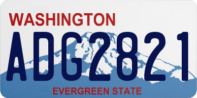 WA license plate ADG2821