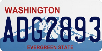 WA license plate ADG2893