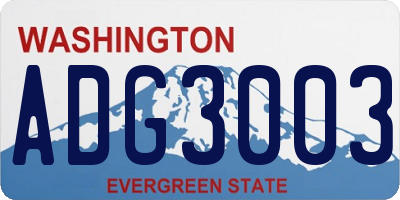 WA license plate ADG3003