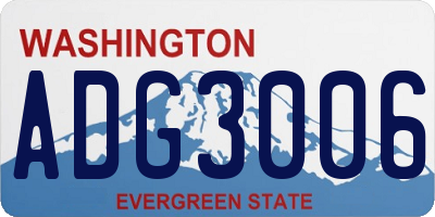 WA license plate ADG3006