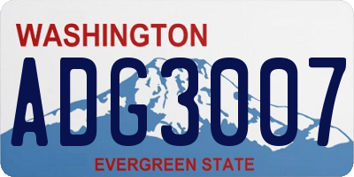 WA license plate ADG3007
