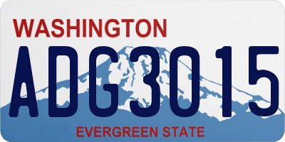WA license plate ADG3015