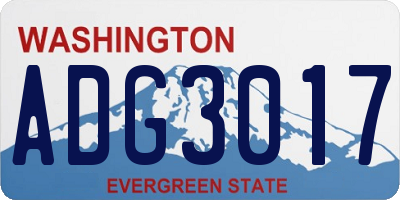 WA license plate ADG3017