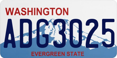WA license plate ADG3025