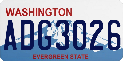 WA license plate ADG3026