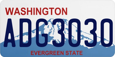 WA license plate ADG3030