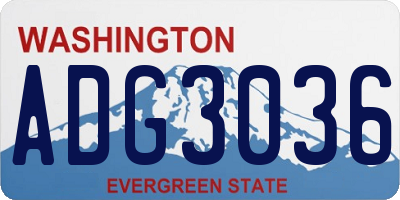 WA license plate ADG3036