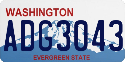 WA license plate ADG3043