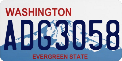WA license plate ADG3058