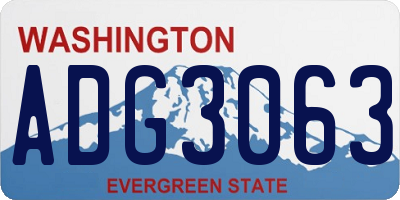 WA license plate ADG3063