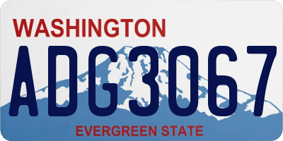 WA license plate ADG3067