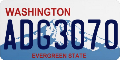 WA license plate ADG3070