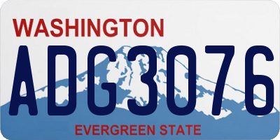 WA license plate ADG3076