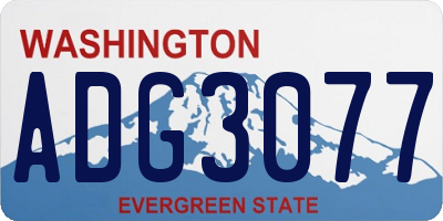 WA license plate ADG3077