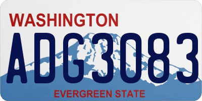 WA license plate ADG3083