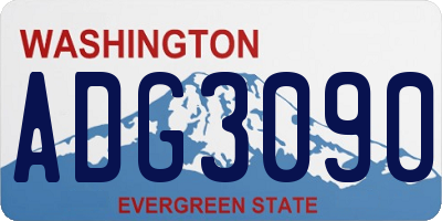 WA license plate ADG3090