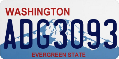 WA license plate ADG3093