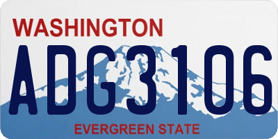 WA license plate ADG3106
