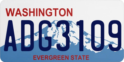 WA license plate ADG3109