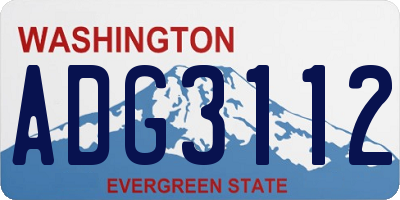 WA license plate ADG3112
