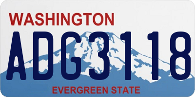 WA license plate ADG3118