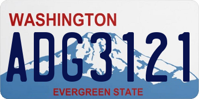 WA license plate ADG3121