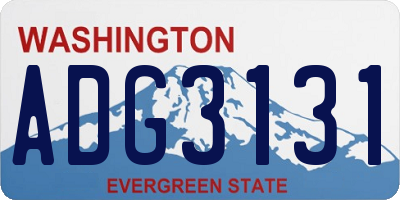 WA license plate ADG3131
