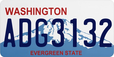WA license plate ADG3132